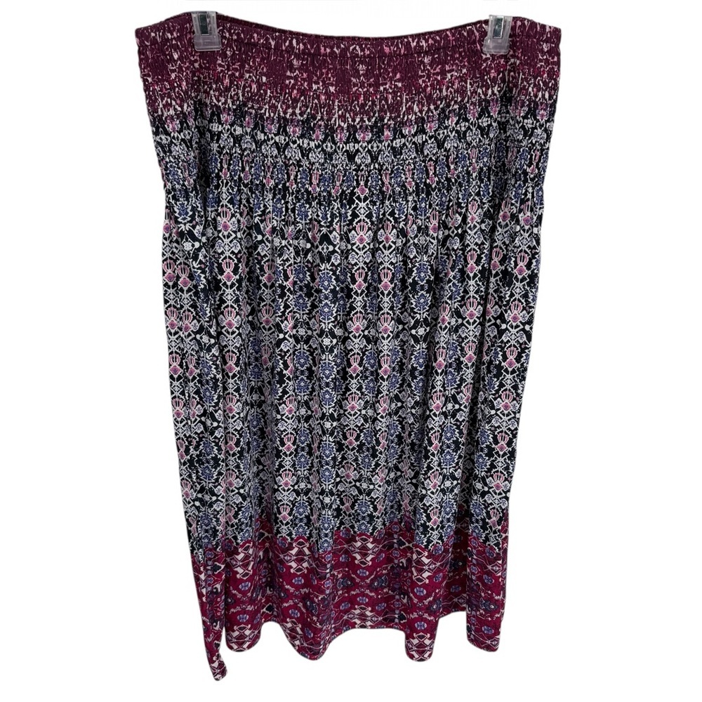 J. Jill Maxi Skirt Pull On Size 2X Wide Elastic-band Waist Satiny Purple pink - Picture 3 of 8